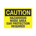 Caution Hazardous Noise Area Ear Protection Required Sign